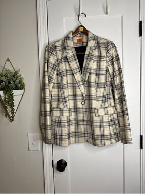 Mary Crafts Ivory Plaid Blazer